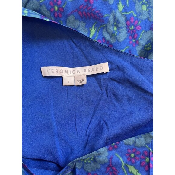 Veronica Beard Lyric Silk Top In Cobalt Multi Sz 6 New - Picture 11 of 11